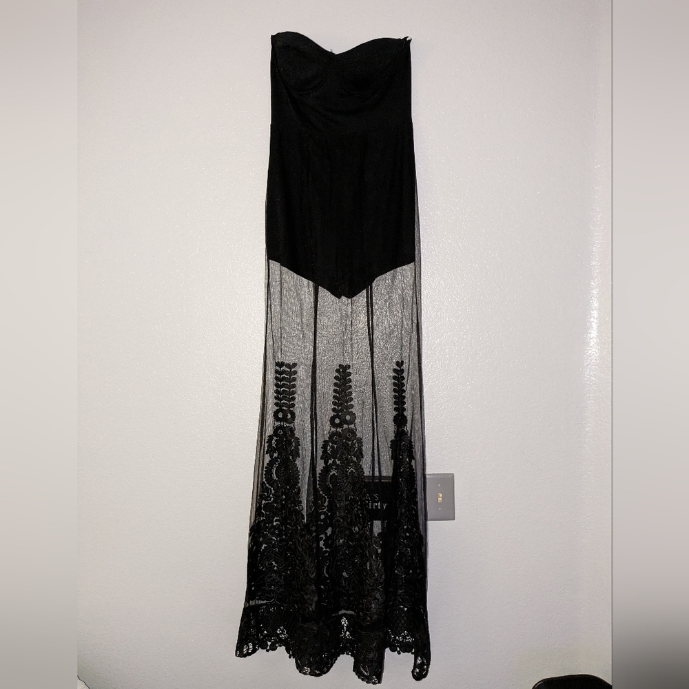 Black Shear Romper/Jumpsuit Dress - Lrg